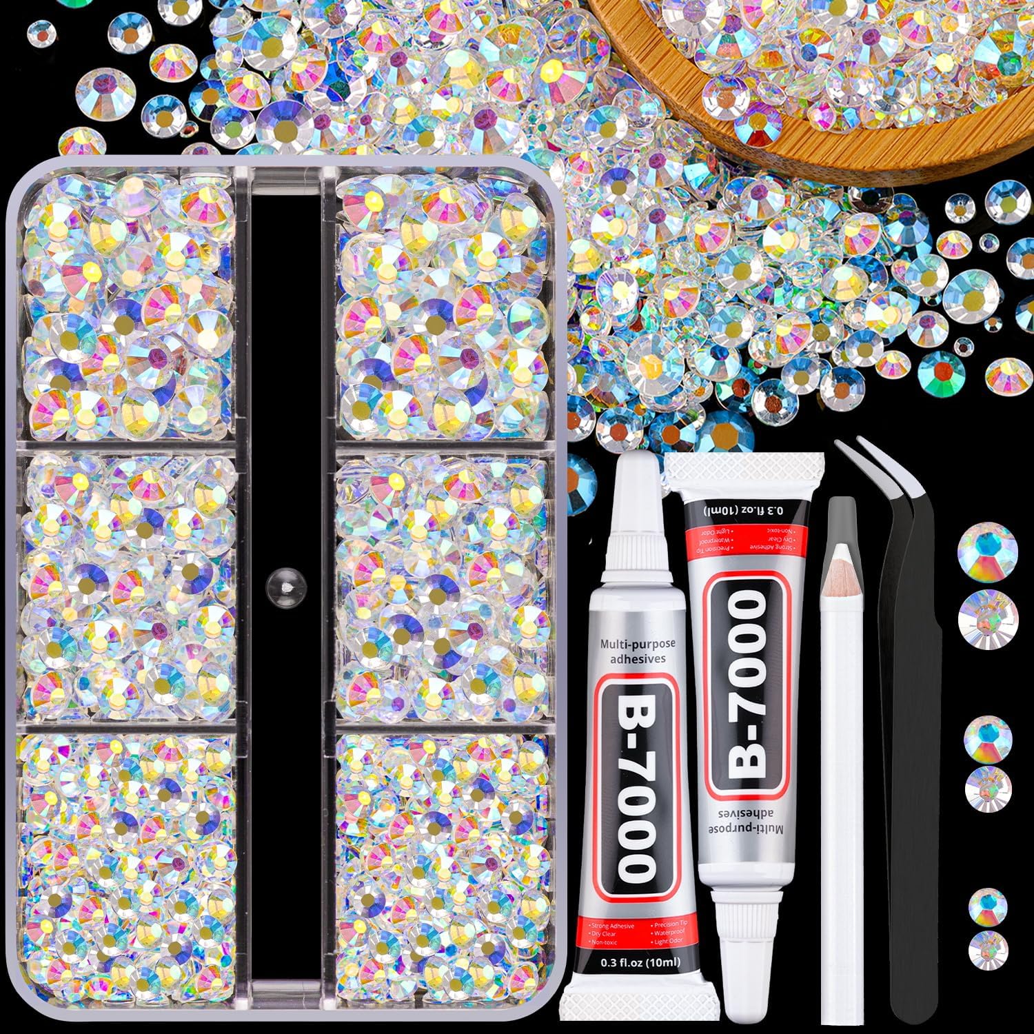 Resin Jelly Rhinestones for Crafting with B7000 Jewelry