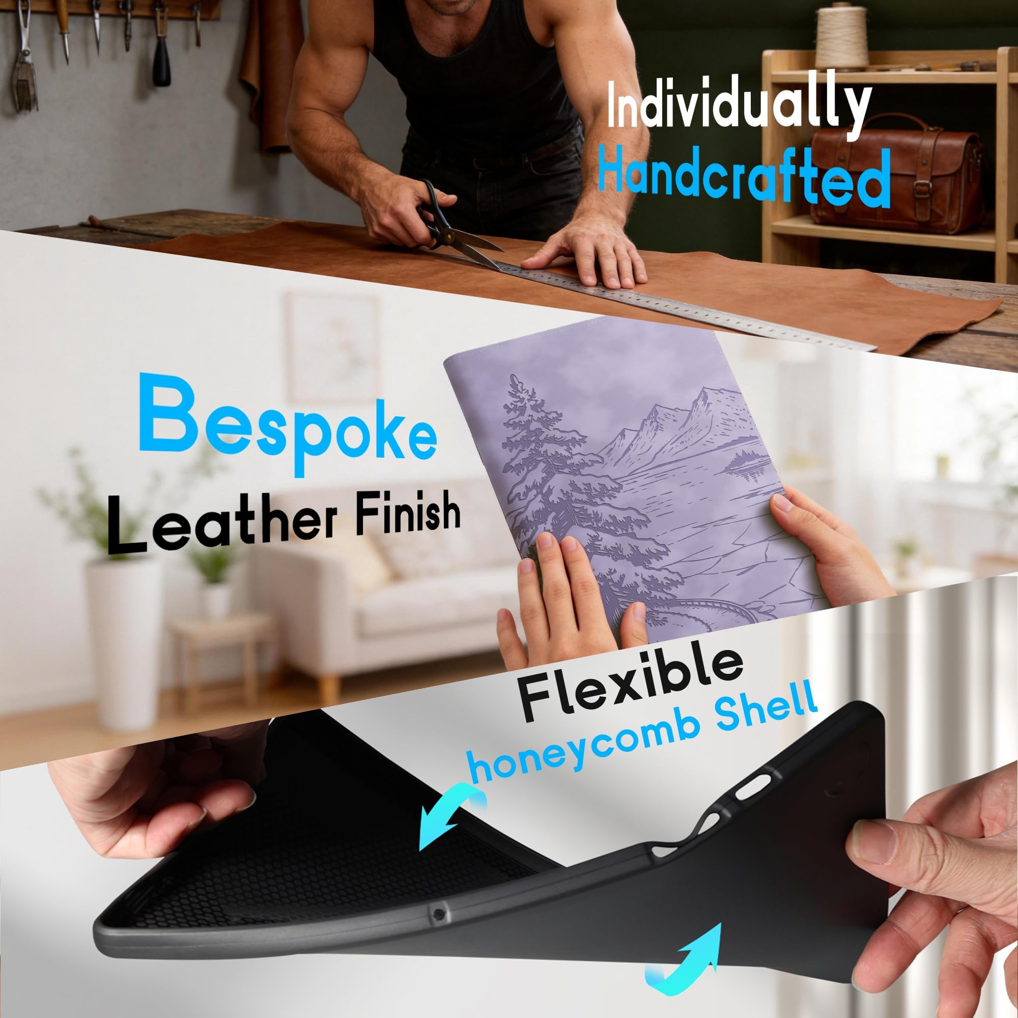 Custodia per iPad di 9a/8a/7a generazione (10,2 pollici), custodia in pelle di alta qualità per iPad con cavalletto e funzione Wake/Sleep, ritagli precisi per Touch ID, cover Frozen Lake per bambini e
