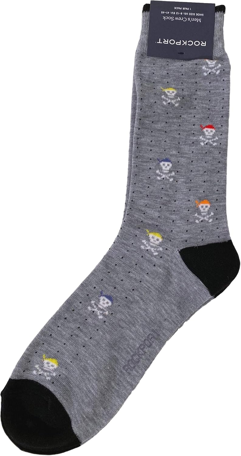 ROCKPORT MEN'S SKULL PRINT PIN DOT DRESS SOCKS ONE SIZE