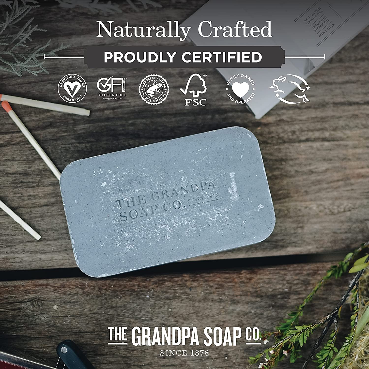 Grandpas Soap, Soap Charcoal, 4.25 Ounce image 5