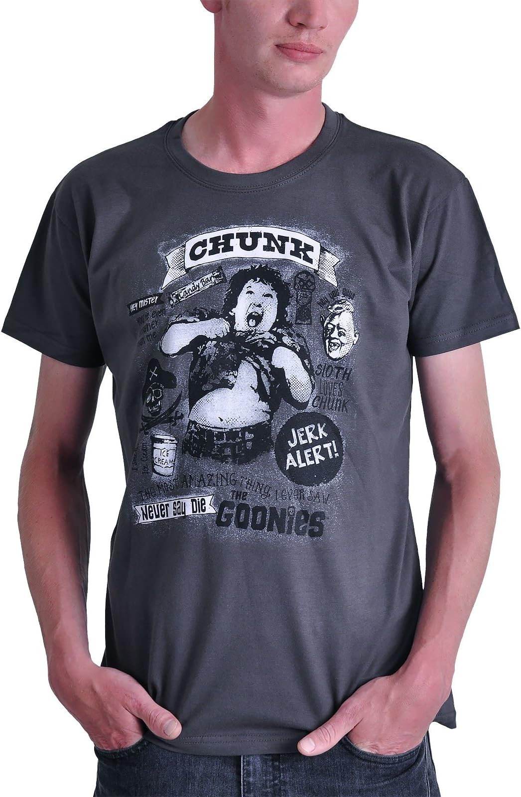 Goonies Chunk T-Shirt Cotton Grey by Elbenwald - L