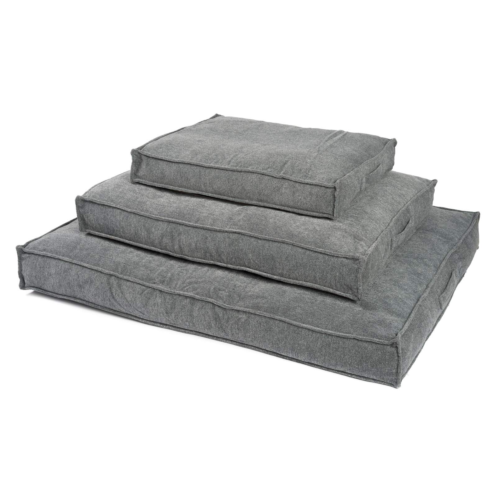 JAMAXX Premium Hundekissen Orthopädische Füllung, Waschbar Bezug aus Edlem Chinelle Stoff, Weiche Kompakte Füllung mit Visco Schaumstoff-Flocken Memory, PDB1003 65x50 (S) Silver-Grey