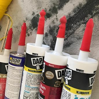 GEMLORD 40 Pcs Caulk Saver Caulking Tube Sealing Caps, Caulk Saver Cap for Sealing and Preserving Open Caulking Tube, Red