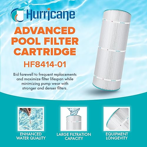 Miniatura 2 de Hurricane Filtros HF8414-01 Cartucho de filtro avanzado para piscina - Reemplazo para PWWCT150, Unicel C-8414, Filbur FC-1287, Waterway Clearwater