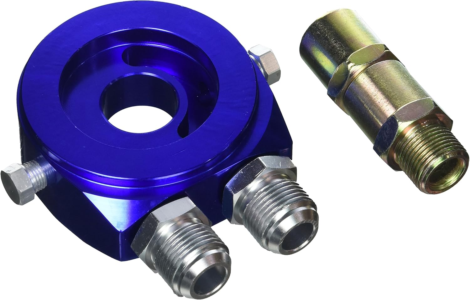Spec-D Tuning OCLA-10BLU Blue Aluminum M20 Oil/Gauge Filter Sandwich Cooler Adapter Plate Bypass Kit