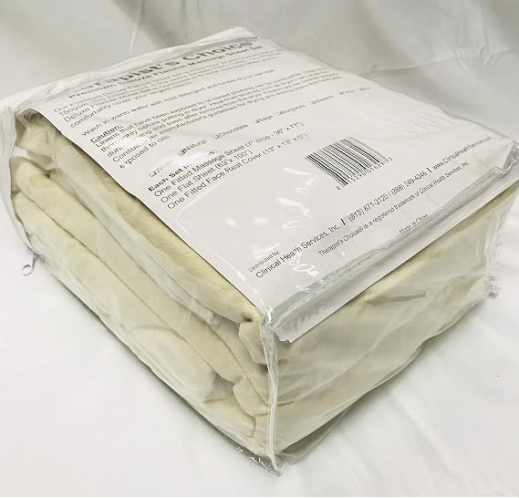 Therapist's Choice Premium Flannel Sheet 3-Piece Set, for Massage Tables, Includes Flat Sheet, Fitted Sheet, and Fitted Face Rest Cover (Natural)