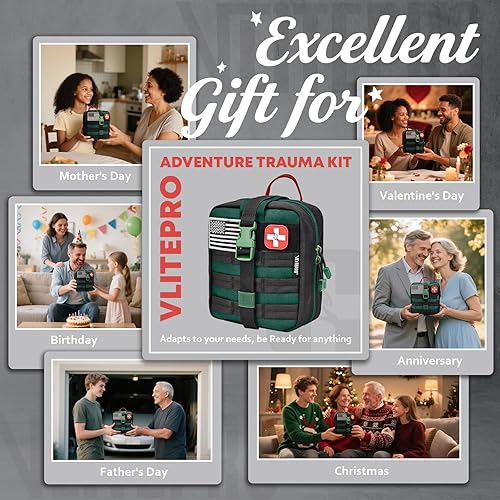 Miniatura 9 de Kit de primeros auxilios para trauma, suministros de emergencia con vendaje de trauma, férula plegable, sello de pecho y apósitos para quemaduras
