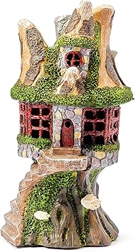 Fairy House Solar Powered secret Garden Ornament Pixie Decor Outdoor ...