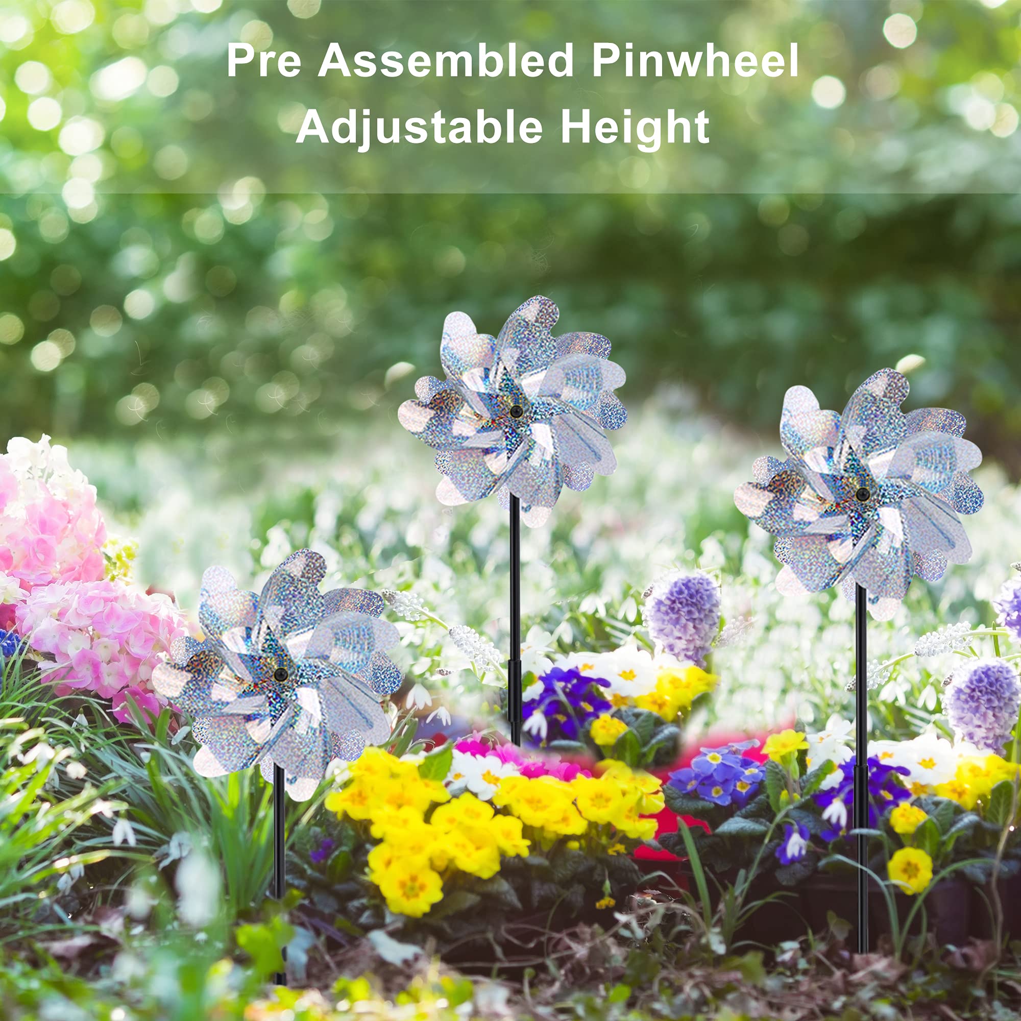 Pinwheel Inlawn Pinwheels For Kids 10 Pack Garden Pinwheels 20 Inch - Bird Deterrent ...
