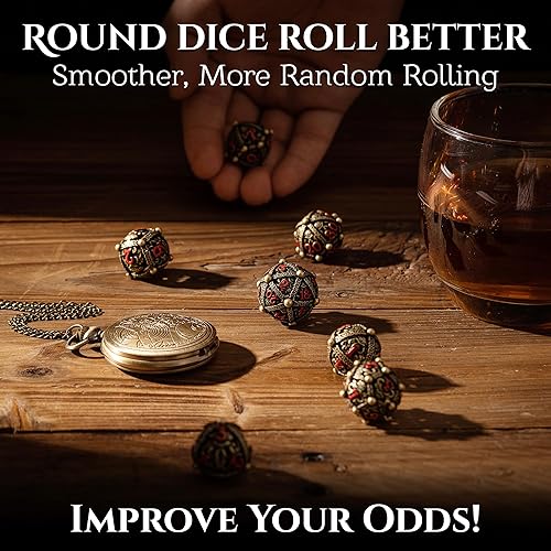 Miniatura 5 de Soar Forge Juego de dados de metal para DND  Diseño único de orbe hueco redondo para un mejor rodamiento  Dados Cthulhu geniales para juegos de rol