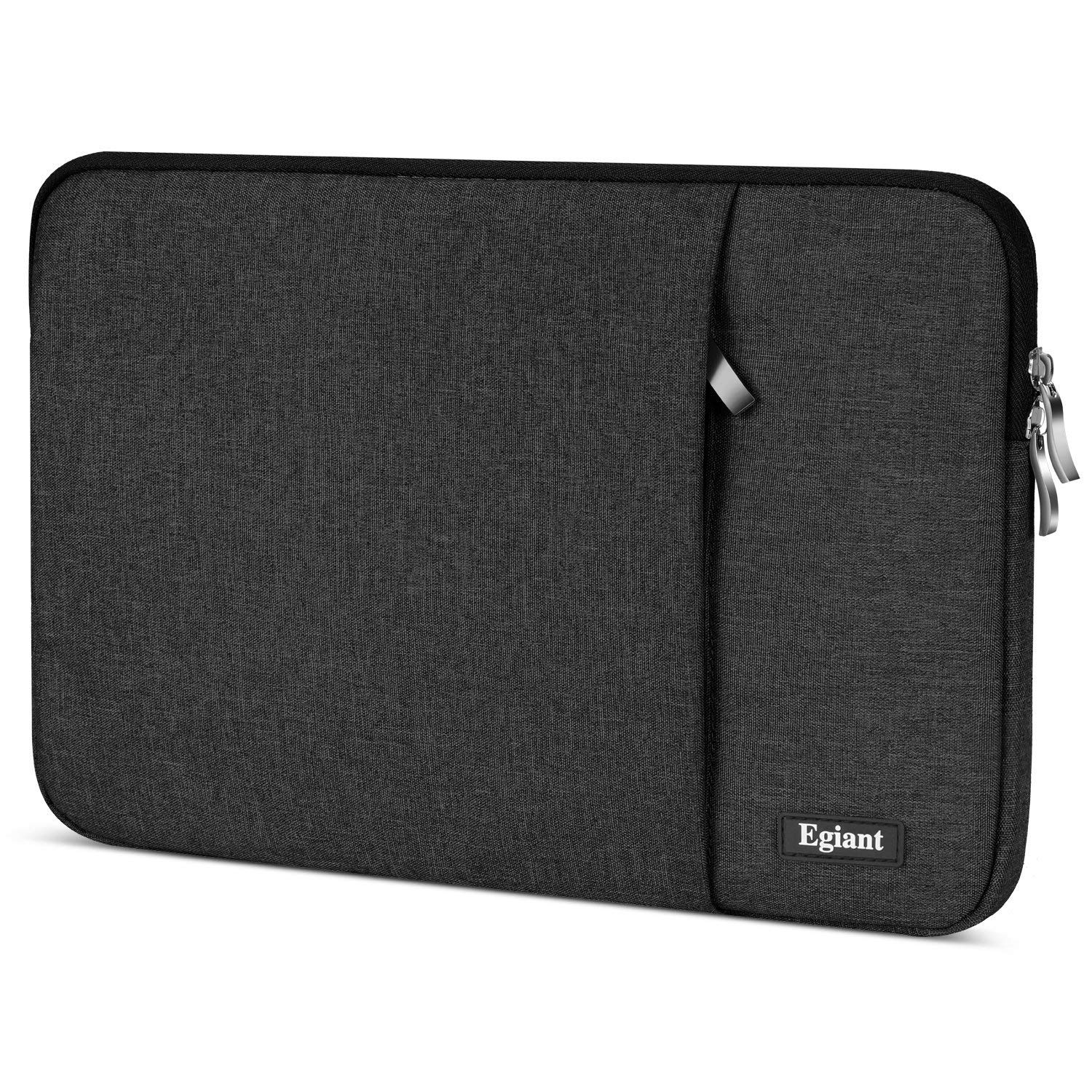 Laptop Sleeve 11.6,12.3,12.5,13.3,14,15.6 inch,Egiant Water Repellent Protective Fabric Notebook Bag Case for Asus Acer Dell HP Toshiba Lenovo Samsung Computer 12.5-13.3" Black EGT-E002-133BLACK