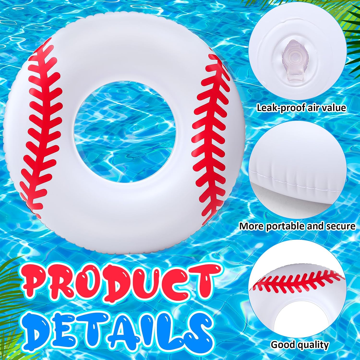 2 Pcs 42.5 Inch Sports Inflatable Pool Floats image 3