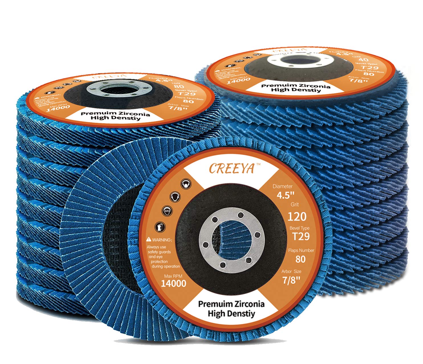 4 1/2 Flap Disc (20 Pack), T29 High Density (80 Flaps) Angle Grinder