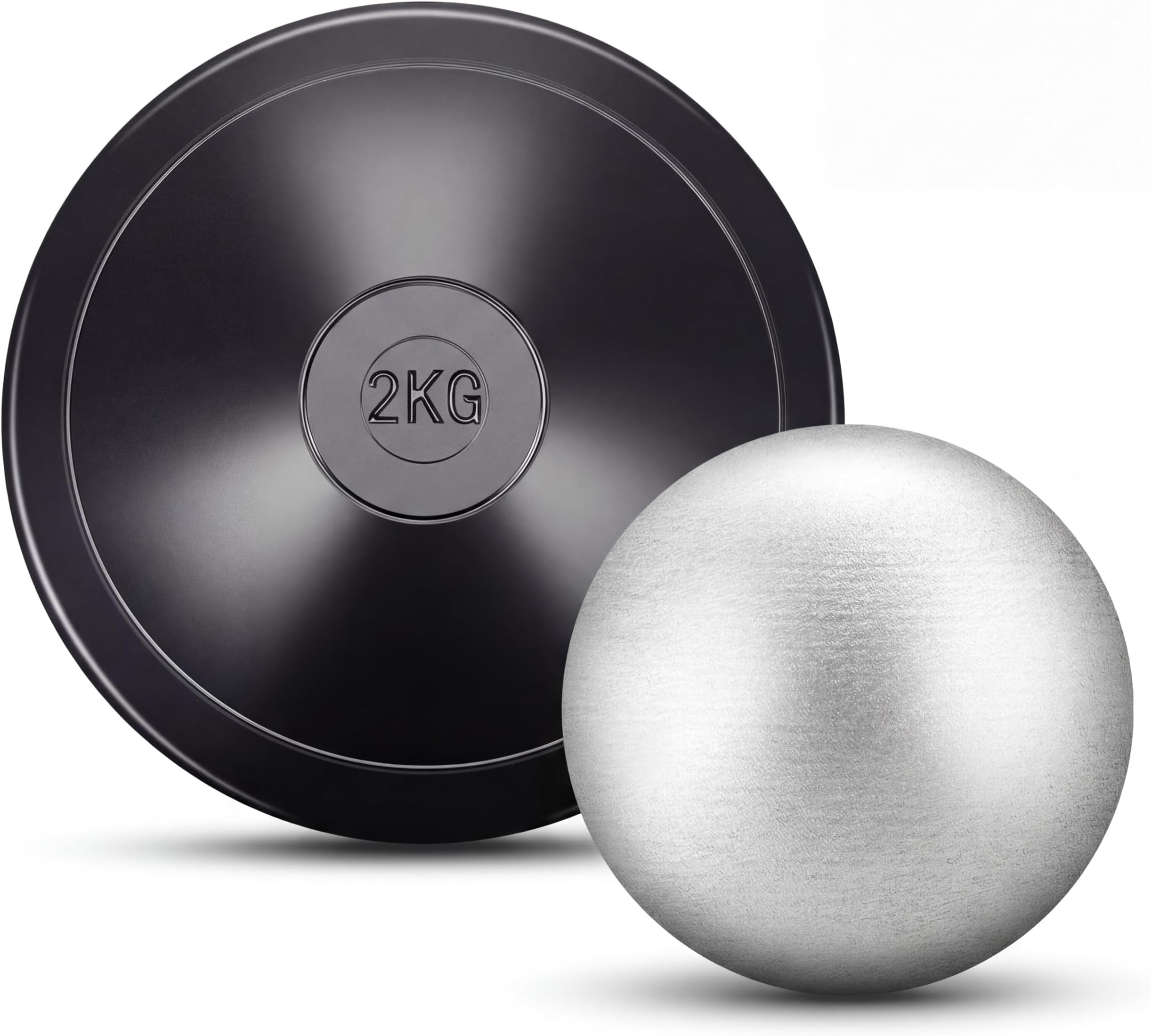 Deekin 2 Pcs Shot Put Rubber Discus Black Ball for School Track and Field Discuses for Outdoor Practice Throwing