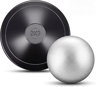 Deekin 2 Pcs Shot Put Rubber Discus Black Ball for School Track and Field Discuses for Outdoor Practice Throwing