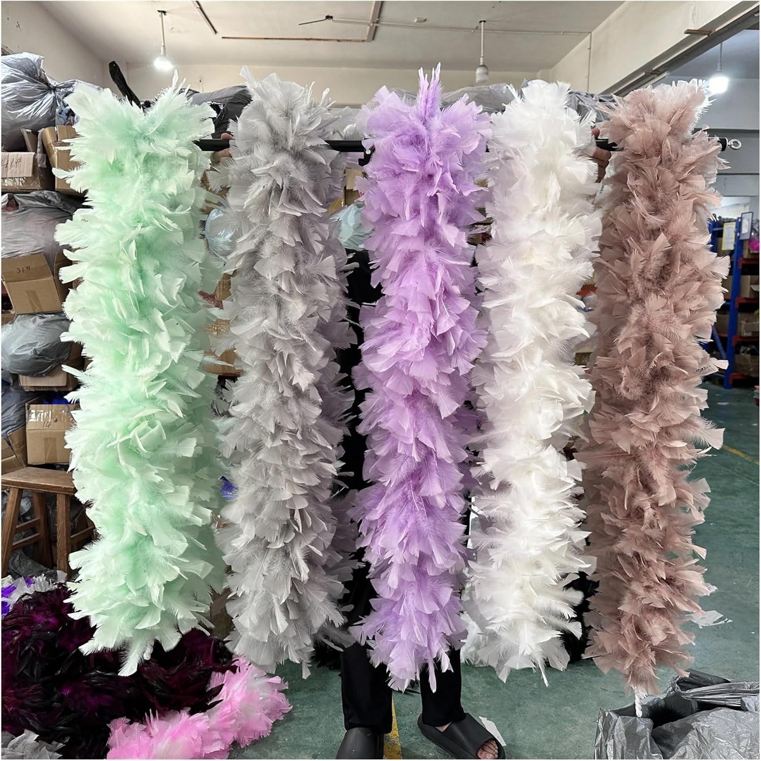 2Yards Feather Boa 200G Plumas Scarf Shawl for Wedding Party Dance Sewing Feather Decoratio