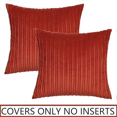 Miniatura 58 de UGASA - Juego de 2 fundas de almohada de terciopelo a rayas, funda decorativa para cojín con cremallera oculta para el hogar, sofá, dormitorio,