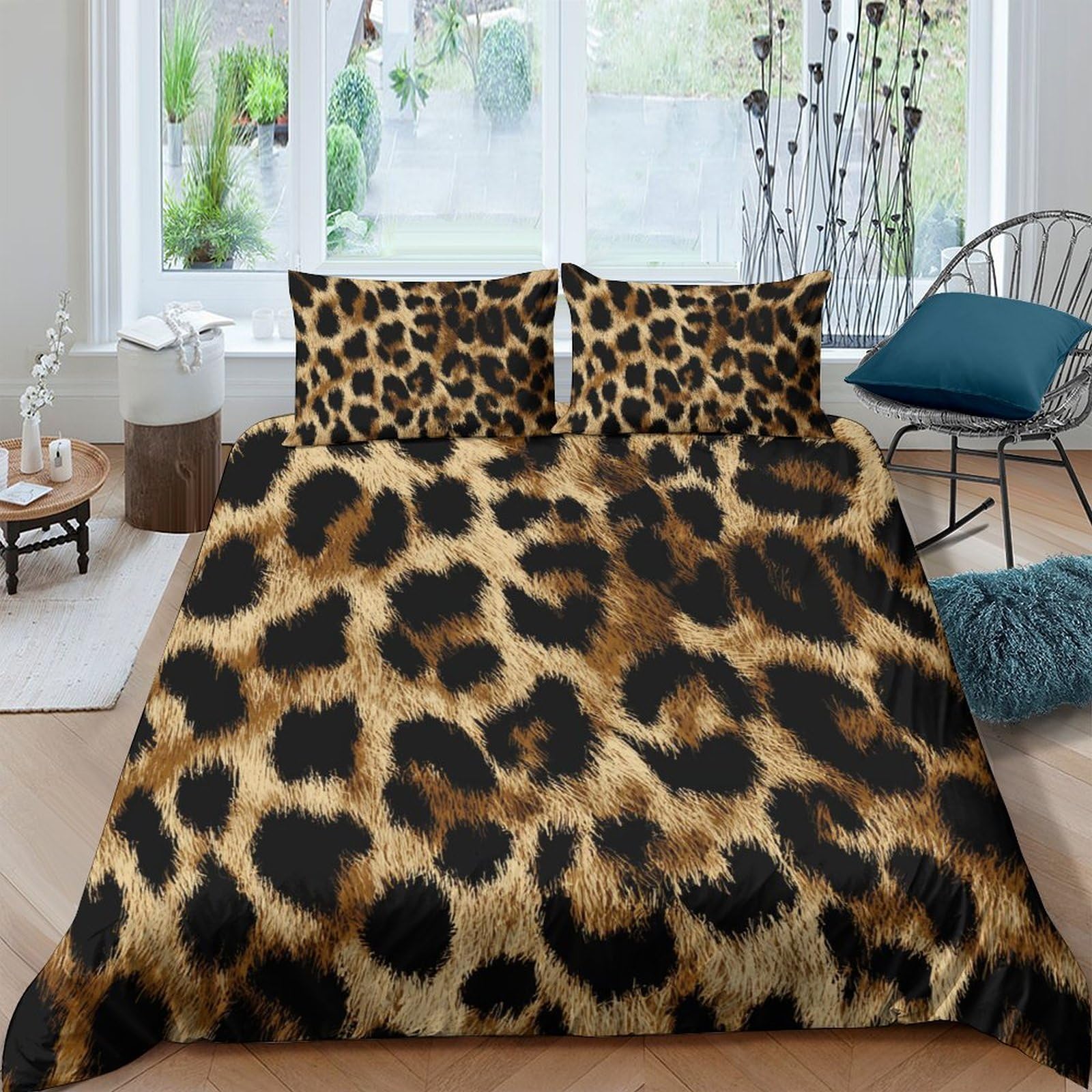 Ctjqhvkz Style-7 3D Printed Leopard Fur Fitted Sheet Microfiber Soft Animal Print Bed Cover For Bedroom Guest Room Decor Mattress Protection Single（135X200cm）