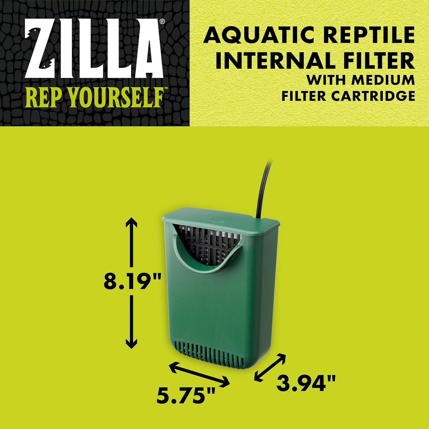 Zilla Aquatic Pet Reptile Internal Water Filter, For Up To 20 Gallons