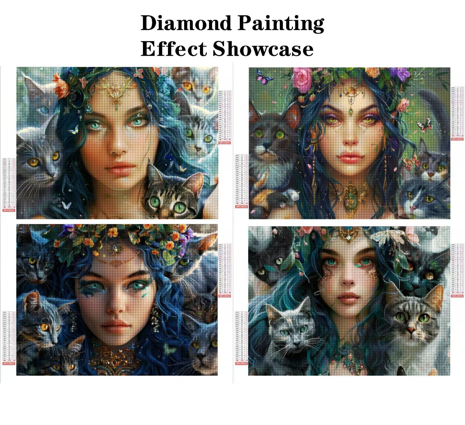 Malarstwo diamentowe dla kobiet 60 x 45 cm kwadratowy obraz diamentowy 4 sztuki 2026 nowy DIY 5D zestaw do malowania diamentami z akcesoriami, prezenty świąteczne, dekoracje świąteczne i noworoczne i