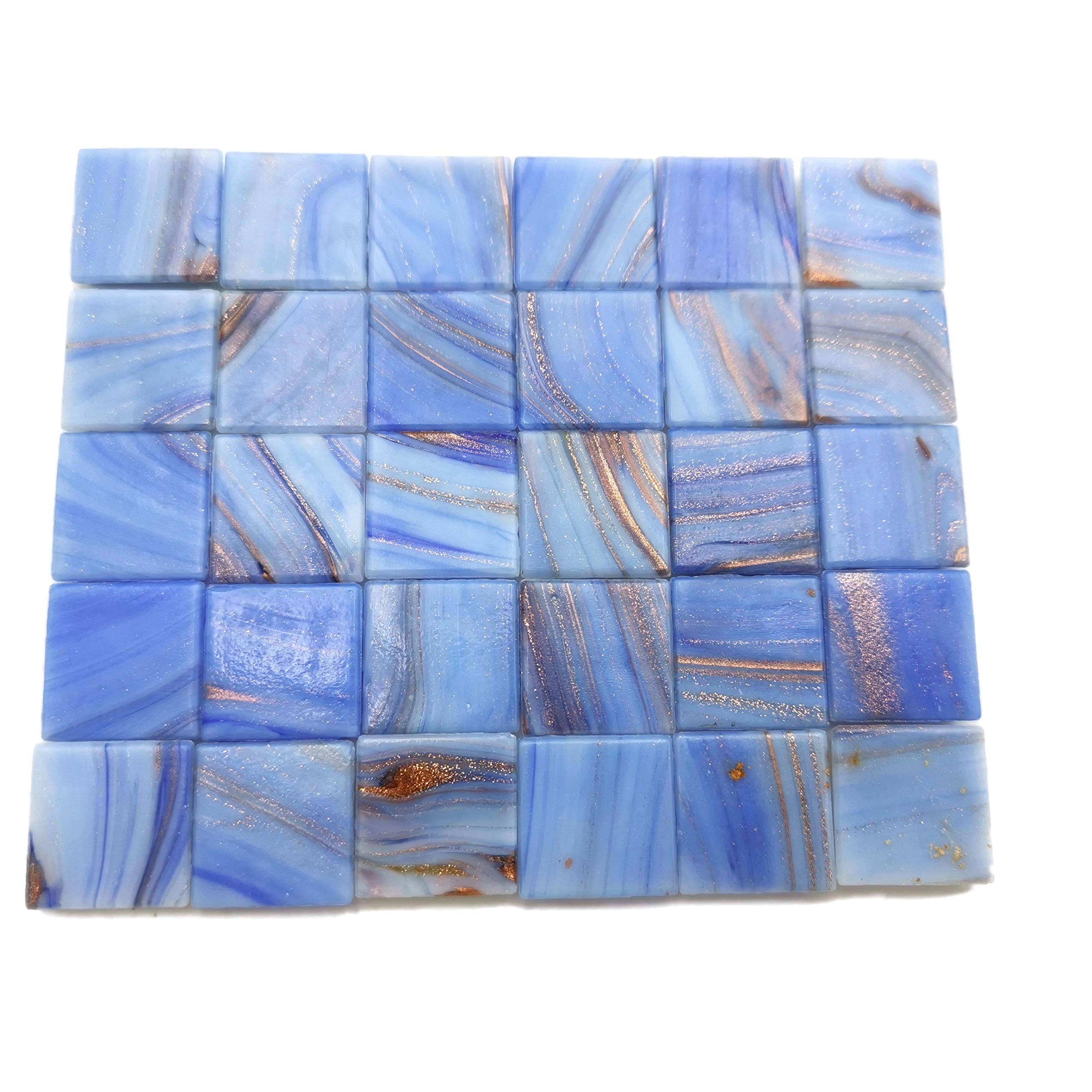Piedra de Mosaico Azul con Textura de Cobre, 2 x 2 cm, 130 g (43 Unidades Aprox.)