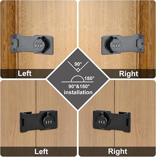 Miniatura 8 de Anti-Theft Household Cabinet Password Hasp Locks, Combination Door Lock, Combination Latches, Keyless Door Lock, Hasp Locks with 3 Digit Password