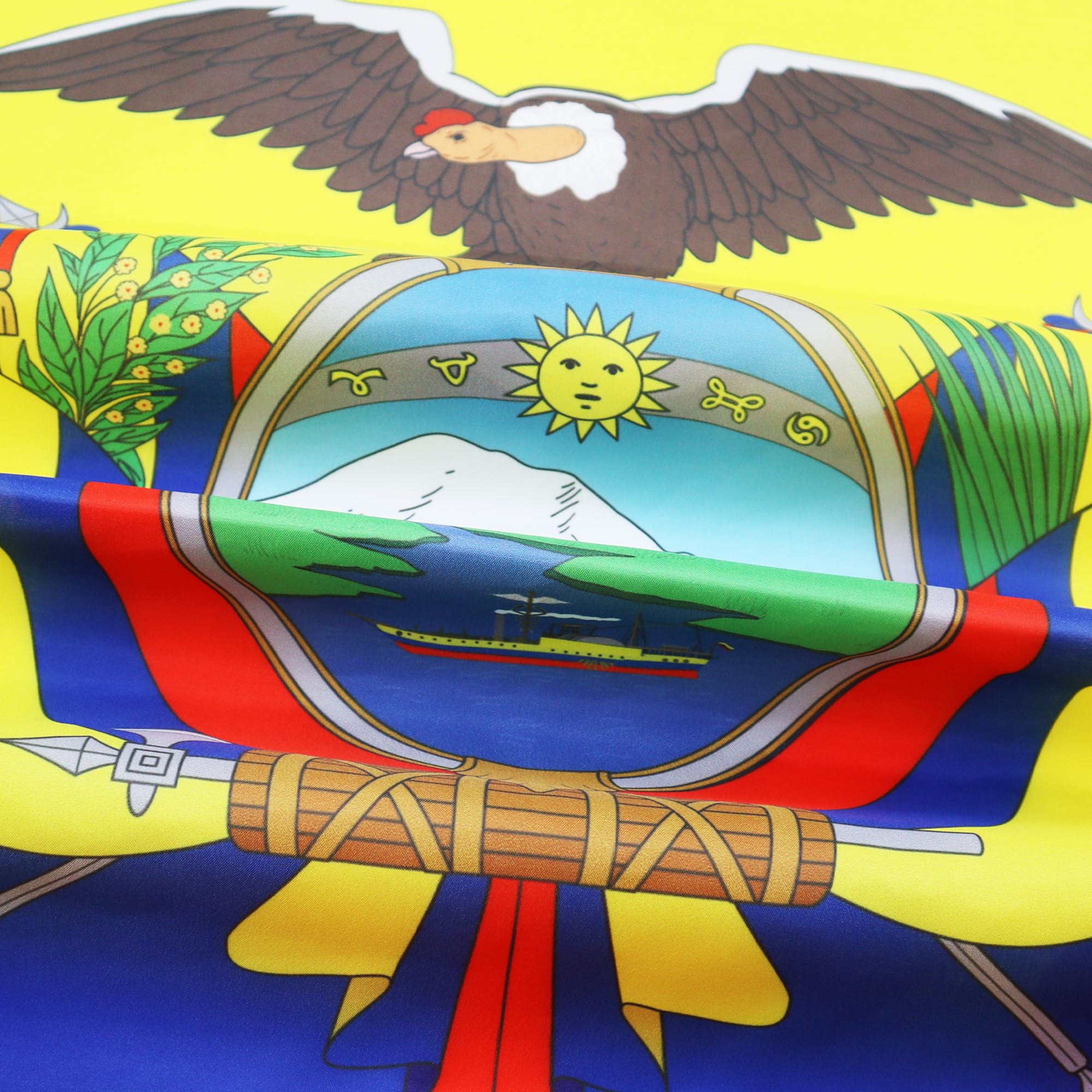 Drapeau Equateur avec Oeillets Métalliques, 90cm x 60cm