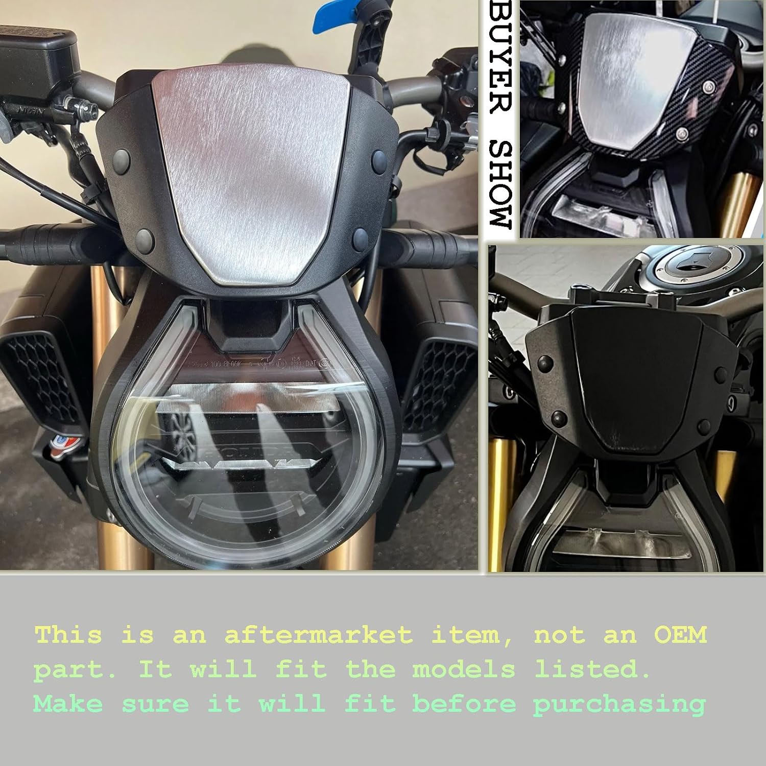 2024 CB650R Motorcycle Accessories Windscreen Front Flyscreen Wind Screen with Mount Bracket Replacement for HO&N&DA CB 650R CB 650 R Front Fly Screen 2024-2025 (Silver)