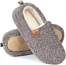 EverFoams Women's Fuzzy Full Slippers Faux Shearling Memory Foam | Indoor, Cute, Lightweight, Cozy, Machine Washable, Home, Bedroom, Multi Shades