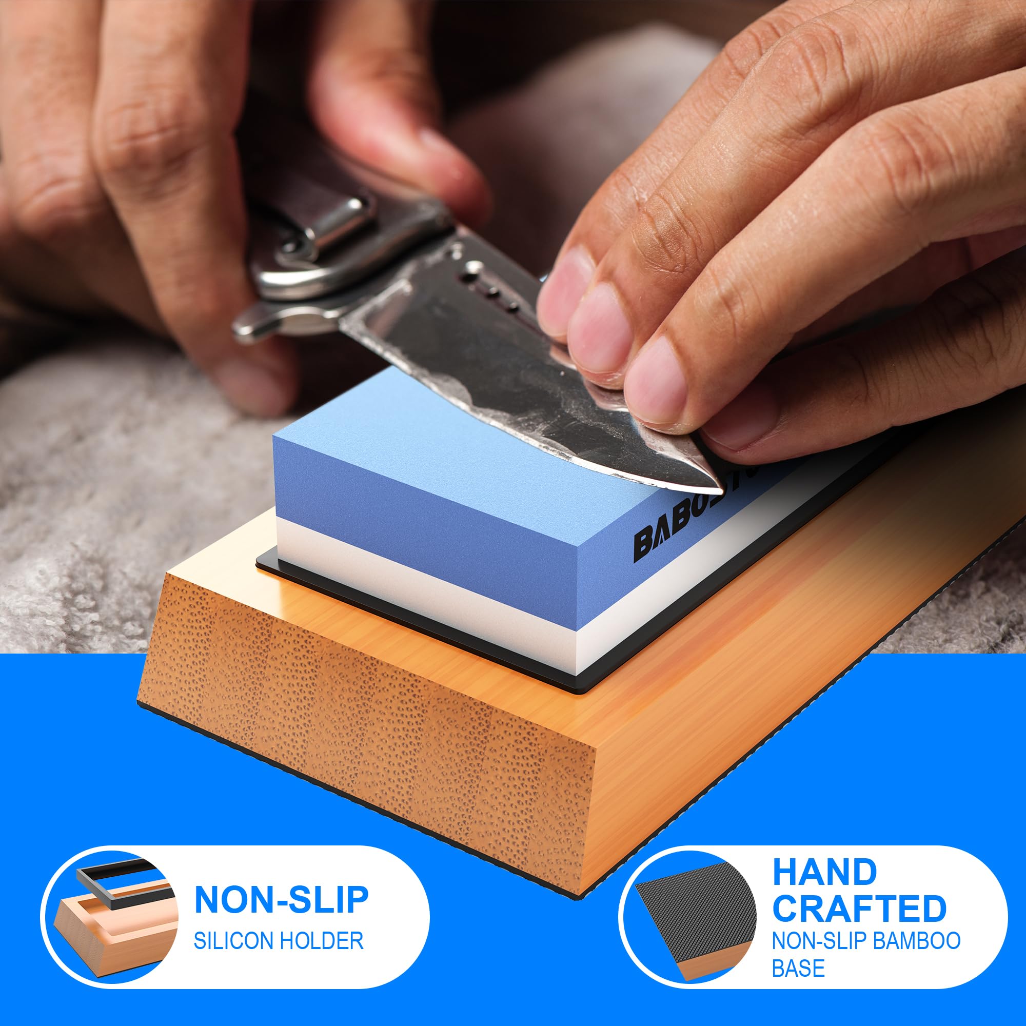 Knife Sharpening Stone Set - Razor Sharp Blades -3
