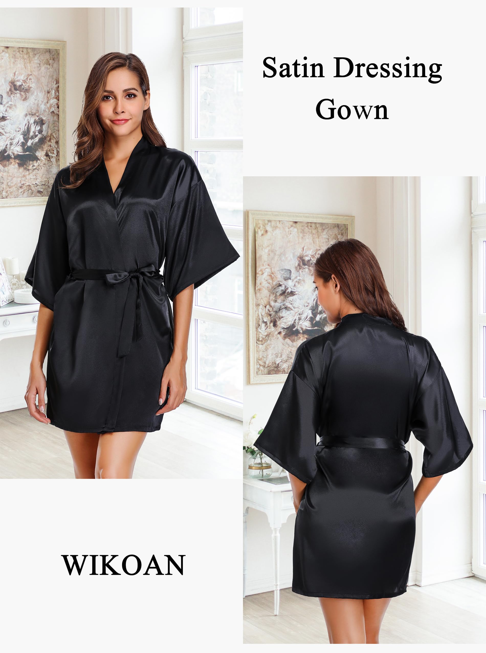 Wikoan Accappatoi e Vestaglie da Donna Elegante,Kimono Donna/Camicie da Notte per Donna/vestaglia donna corta