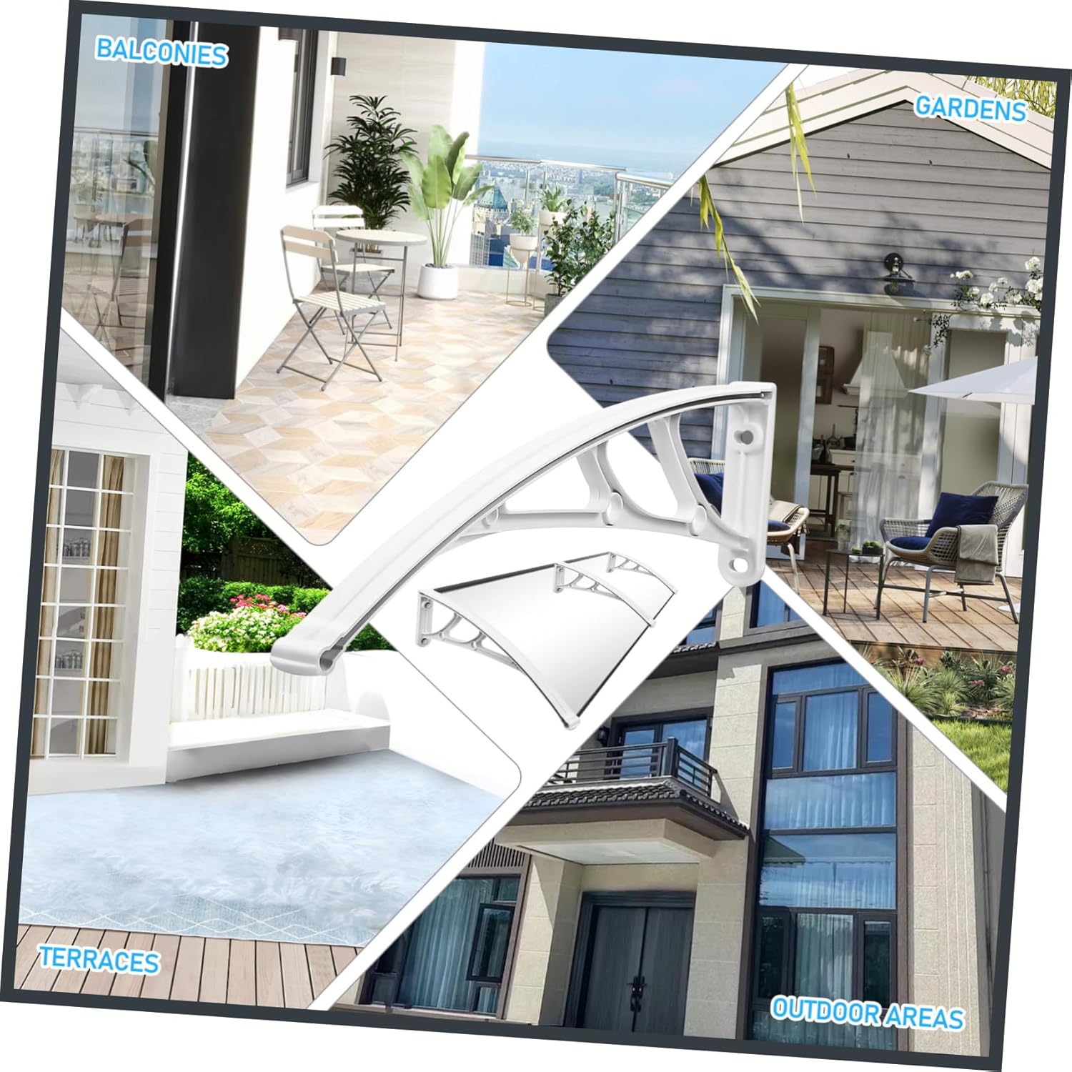 Kisangel Heavy Duty Awning Bracket for Outdoor Use Weather Protection Canopy Bracket for Doors Friendly Setup Chic Design for Patios Gardens and Balconies