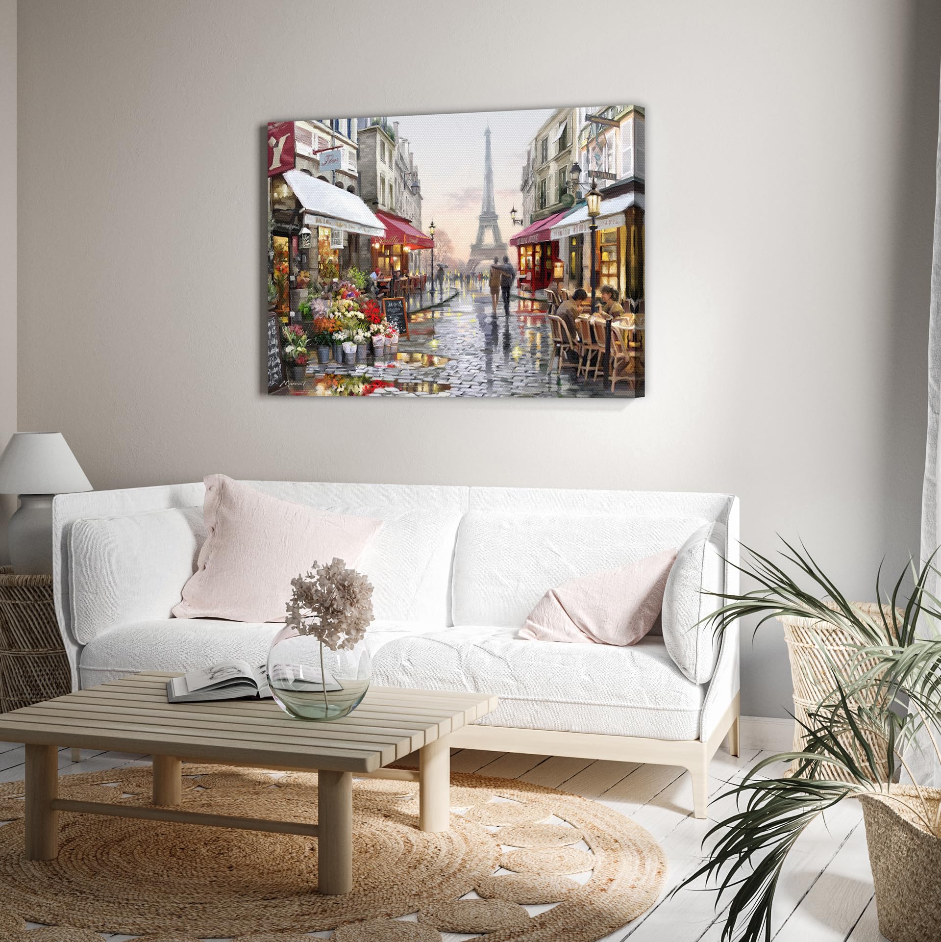 STYLER WTD Toile décorative Motif Ville de New York Venedig Paris Moscou, Motif Paris 1, 60 x 80 cm