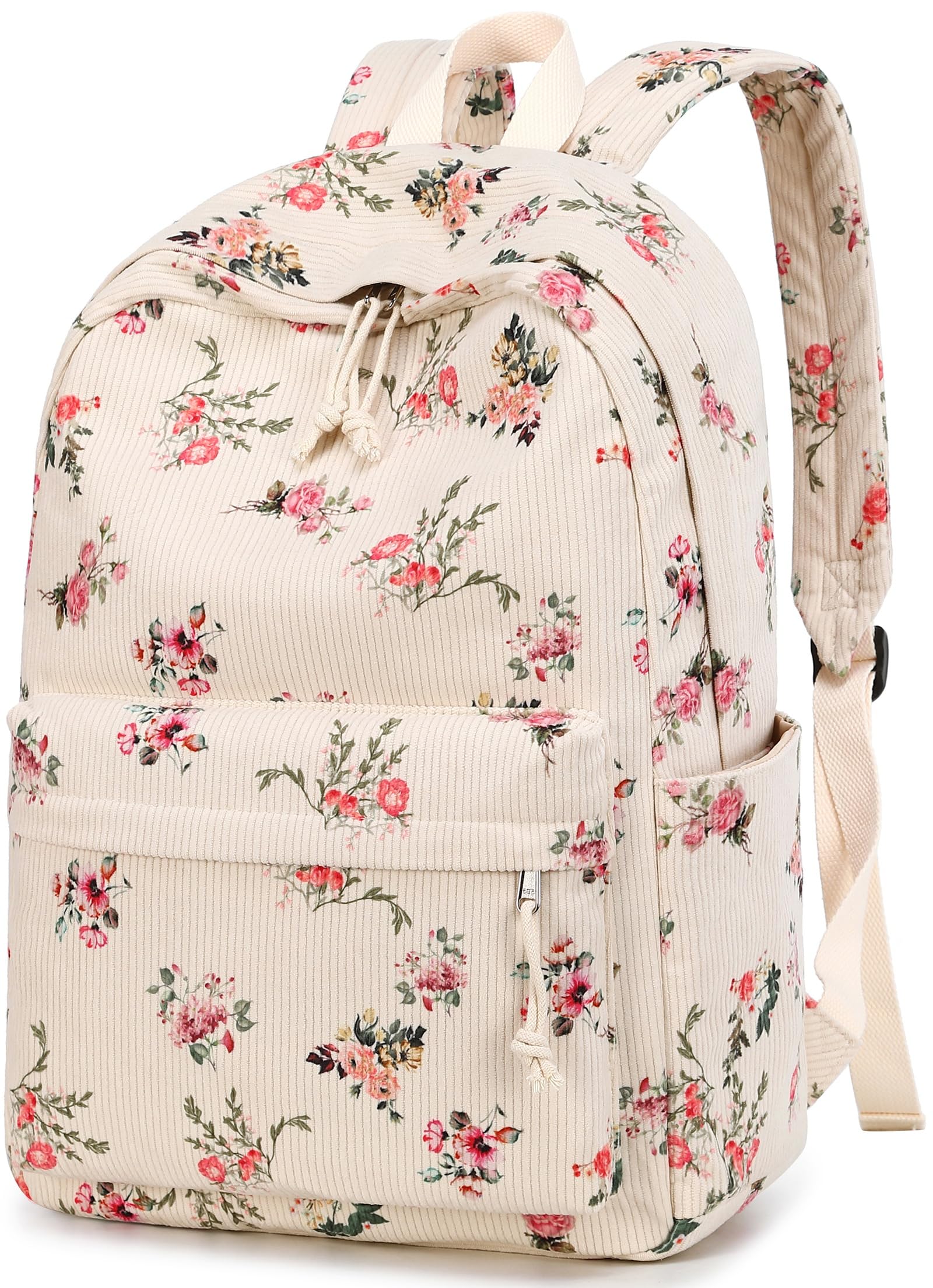 School Backpack for Teen Girls Women Laptop Backpack College Bookbags Middle School Travel Work Commuter Back Pack(Corduroy flower)