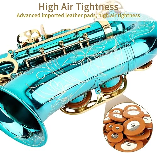 Vista 17 de Eb Saxofón Alto - Principiante y Profesional, Estudiante y Adulto, Saxofón Rojo Antiguo