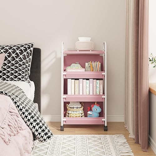 Miniatura 5 de Buzowruil Carrito de almacenamiento de tela rodante con 3 cajas de almacenamiento grandes, ruedas, adecuado para dormitorio, sala de estar, entrada,