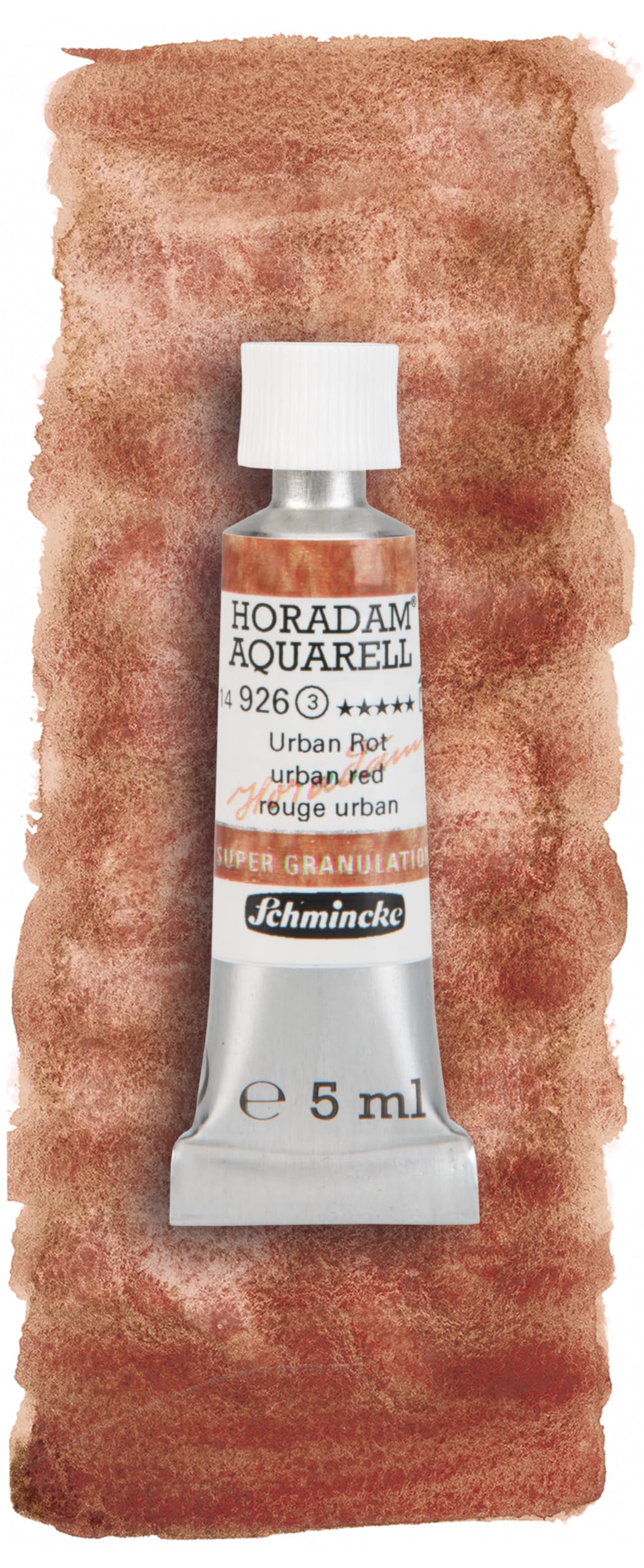 Schmincke - HORADAM® AQUARELL, Super Granulation, Urban Red, 14 926 001, 5 ml, very strongly granulating shades, finest, super granulating watercolors