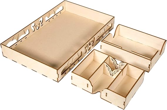 The Broken Token Untold Journeys Box Organizer for The Lord of The Rings: Shadowed Path - Wood Storage Box with Multiple Trays - Wooden Game Organizer