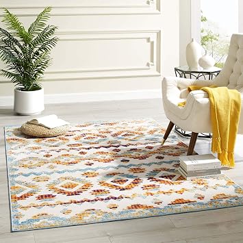 Modway Vintage Floral Persian Medallion Indoor/Outdoor Area Rug