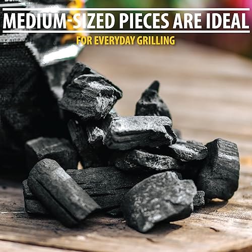 Miniatura 5 de FOGO Madera dura de roble de primera calidad, totalmente natural, tamaño mediano y pequeño, carbón vegetal para asar y ahumar, bolsa de 17.6 libras
