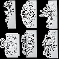 Patelai 6PCS Metal Die Cuts for Card Making - Flower Butterfly Lace Bird Birthday Stencils, Scrapbooking Embossing Templates DIY Crafts