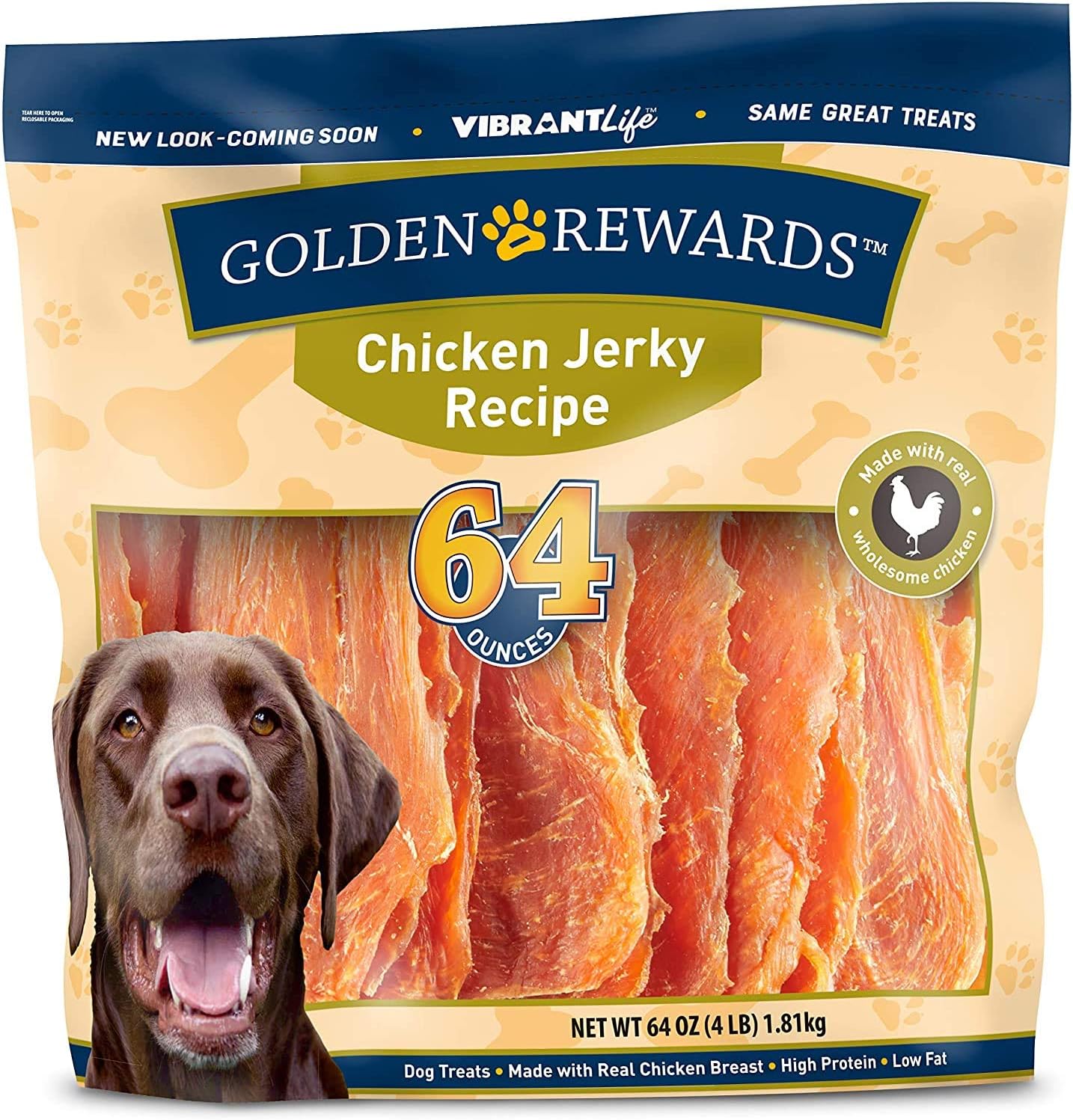 Golden Rewards Chicken Jerky Recipe for Dogs (Made with Real Chicken Breast), 16 Oz