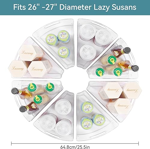 Miniatura 2 de Oubonun Set de Organizadores Lazy Susan de 8, Contenedores de Almacenamiento para Gabinete de Cocina de Plástico Transparente de 10.2x 9.4x 4 con