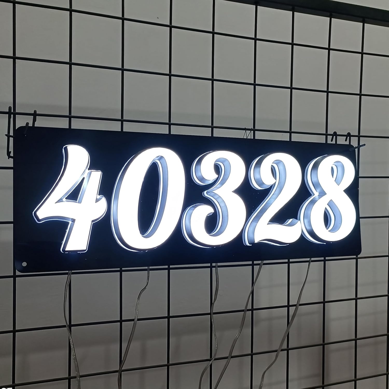 LED House Numbers Signs Custom Vertical/Horizontal Lighted Backlit Home Address Plaque Illuminated Door Number Sign Outdoor Street Address Sign Easy Install House Number Sign Set (5 letters)