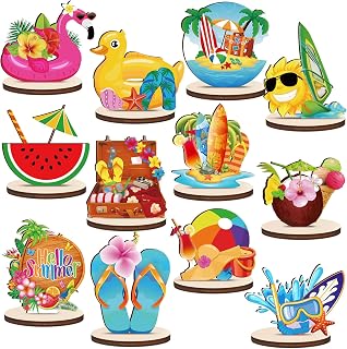 Geetery 12 Pcs Pool Party Decoration Pool Table Centerpiece Decorations Table Sign Standing Centerpieces for Birthday Party