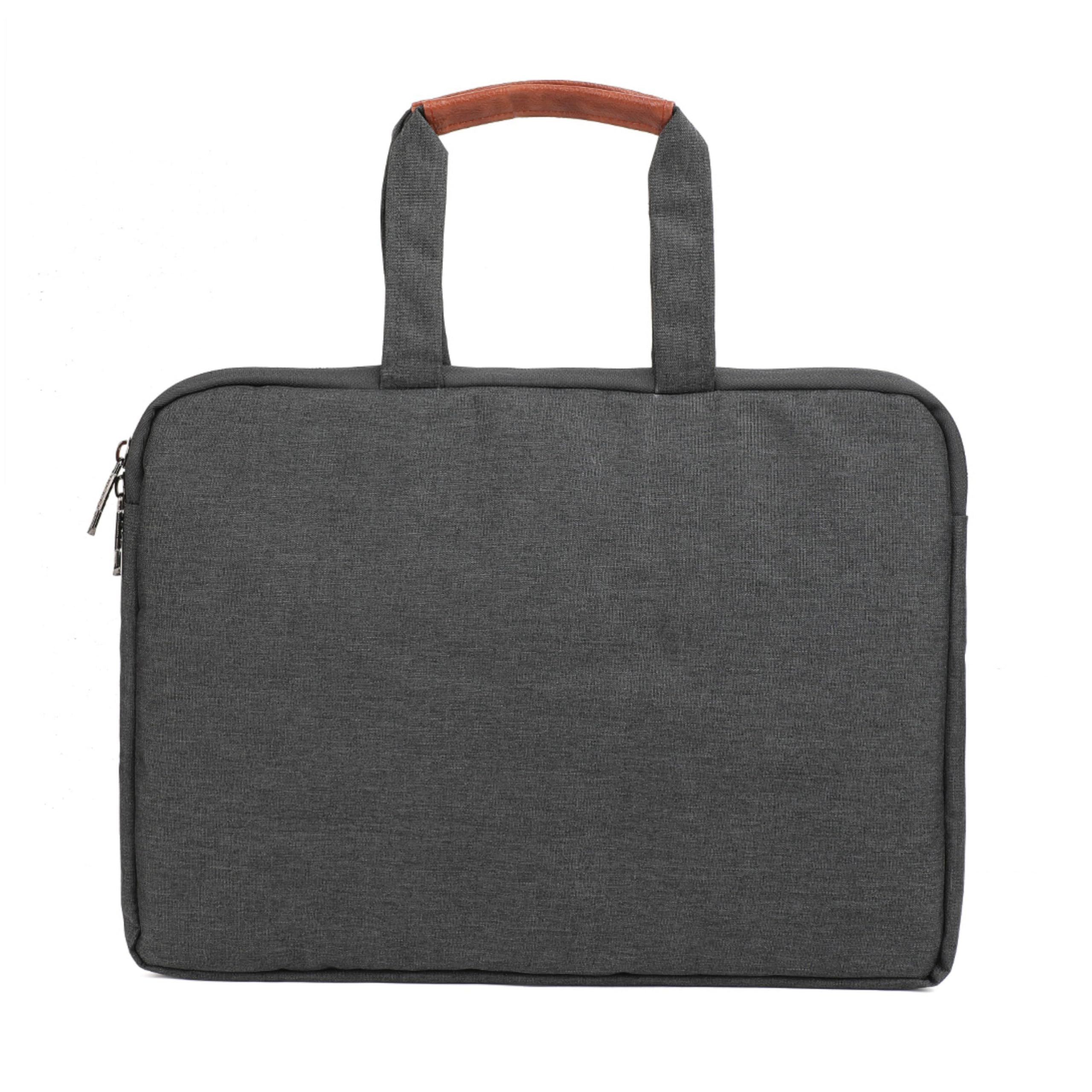 hummel Funda para portátil con asa, funda para laptop para hombres y mujeres, se adapta hasta 15.6 pulgadas, funda delgada y ligera para laptop y portátil con bolsillos, color gris