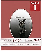 Vista 50 de Tapete de 8 x 10 pulgadas, corte biselado para fotos de 5 x 7 pulgadas, con apertura de tablero de fotos ovalado blanco precortado, sin ácidos, mate