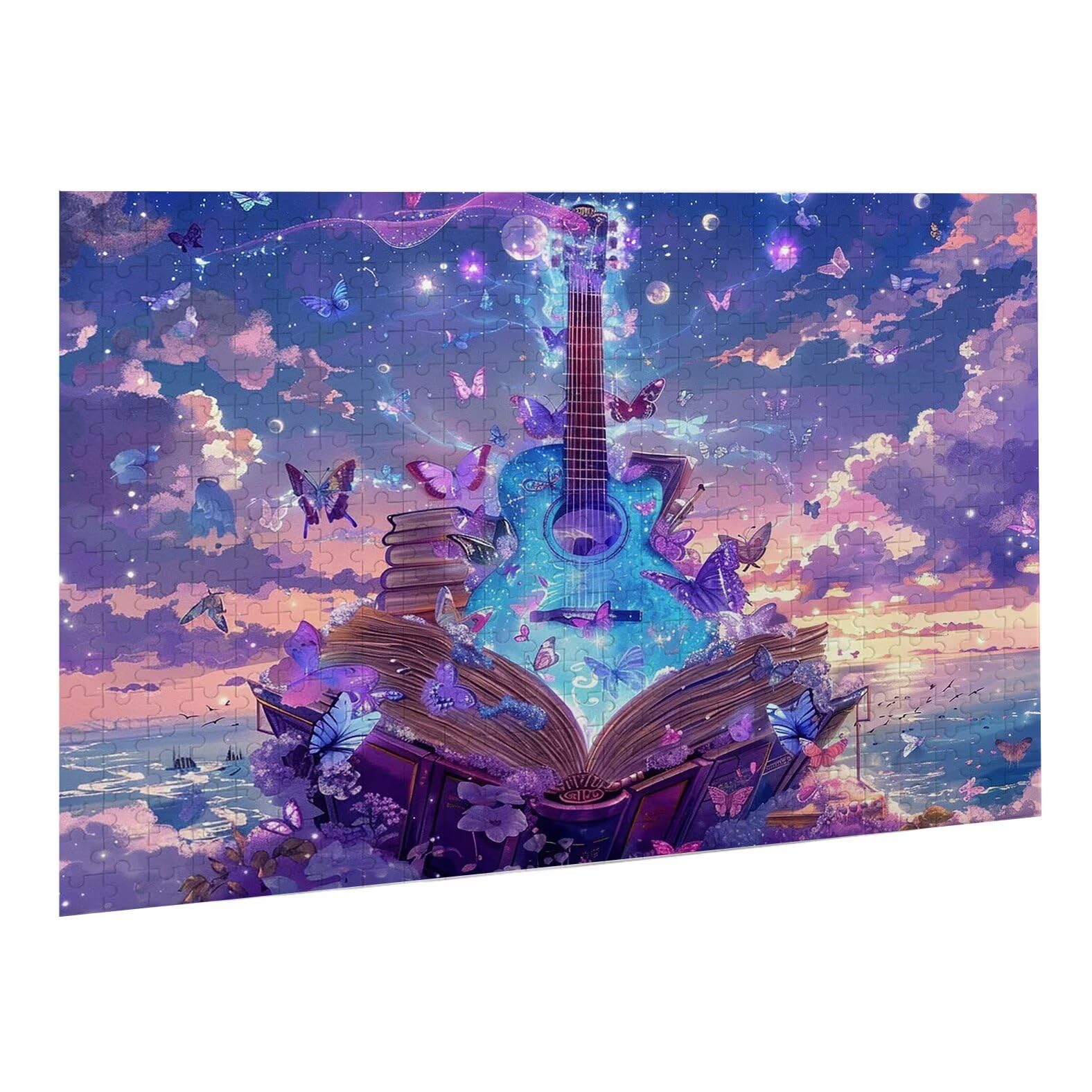 Gitara 2000 elementów, puzzle 3D dla dorosłych, wymagająca łamigłówka, gra logiczna dla całej rodziny, prezenty dla mężczyzn, kobiet, puzzle bożonarodzeniowe, dekoracja domu, temat: książka K0F-390