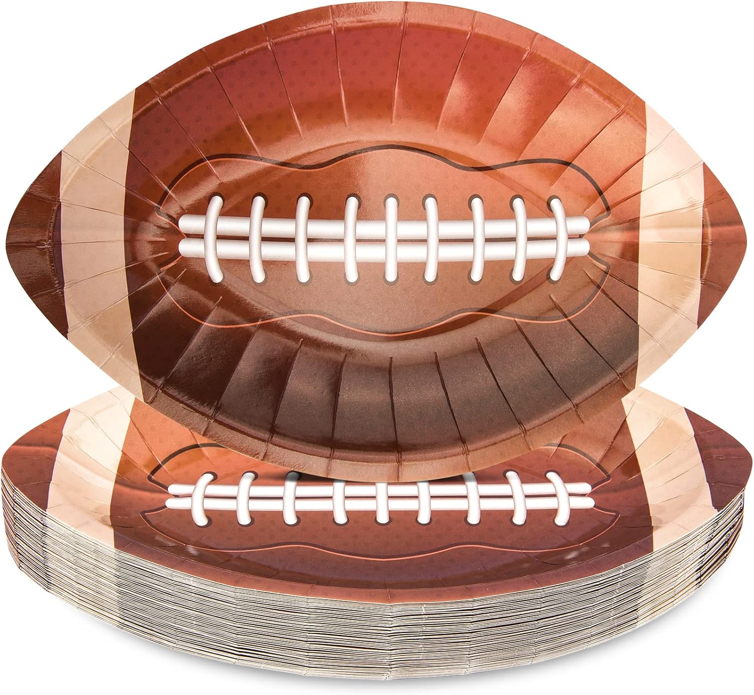 EPHYO 50PCS Football Paper Plates 10x6.5in Superbowl Party