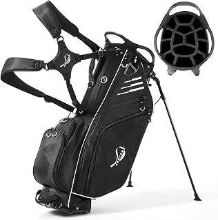 ANNCORD Golf Stand Bag 14 Way Top Dividers Full-Length with Stand, 8 Pockets, Cooler Pouch, Waterproof Golf Bag for Men, Dual Strap, Rain Hood